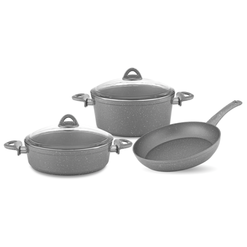 Комплект за готвене 5 части в сив цвят