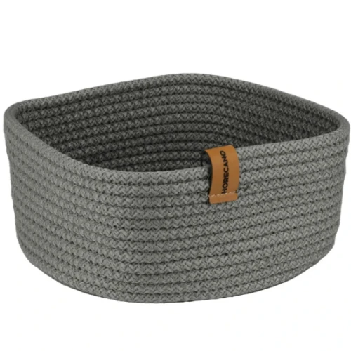 Плетен панер квадратен 19x19xh7см антрацит