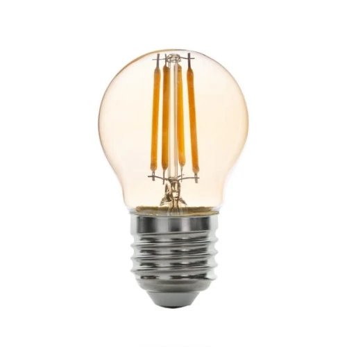 LED димиращ filament топка, 4W, 2500К, E27, 360°, 220V-240V AC, Амбър