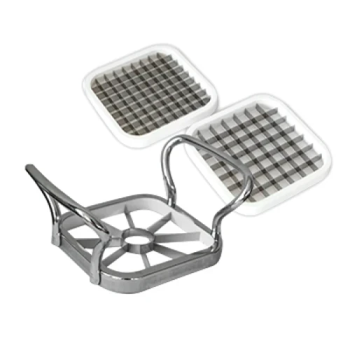 Иноксова резачка за плодове ръчна с 3 приставки 15x10x14см