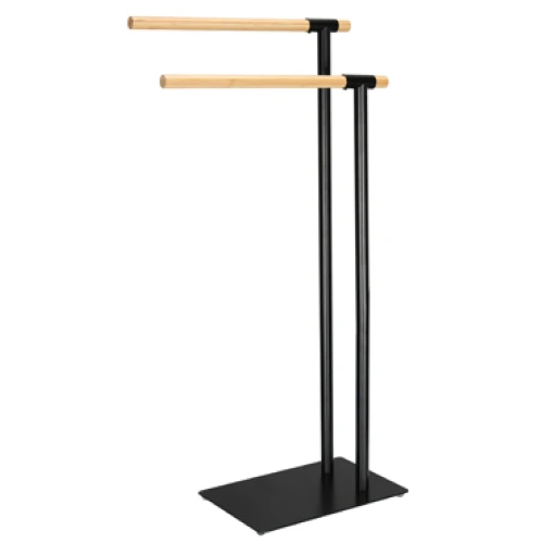 HORECANO HOME Метална стойка за хавлии с бамбукови рамена