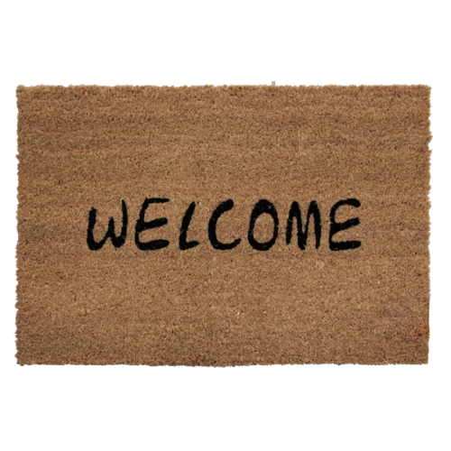 Входна изтривалка с надпис "WELCOME" – 40x60 см, Бежова