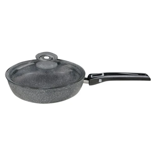 Алуминиев тиган с подвижна дръжка и стъклен капак