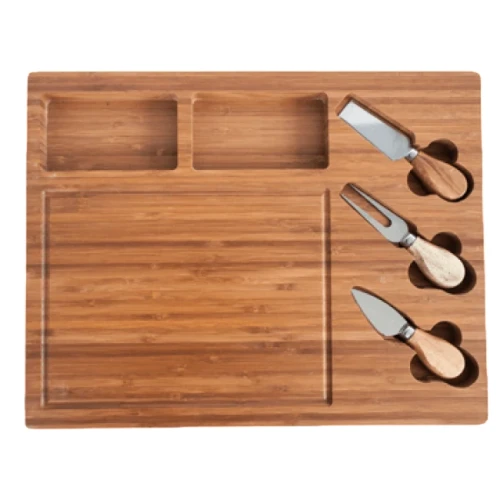 Комплект дървена дъска с ножове за сирена