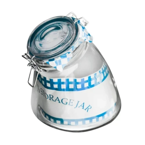 Стъклен буркан наклонен с капак с клипс