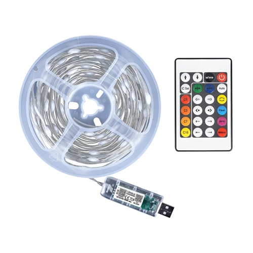 LED USB Амбиентно осветление, 1W/m, RGB, 5V DC, SMD3939, 10m, 10 LEDs/m, IP65