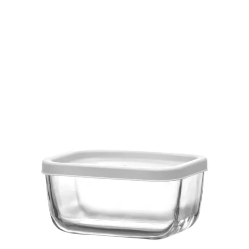 Стъклена кутия с бял капак