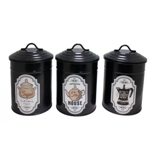 Метална кутия за съхранение на подправки черна