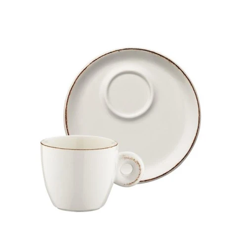 Комплект порцеланова чашка с чинийка за еспресо 70мл