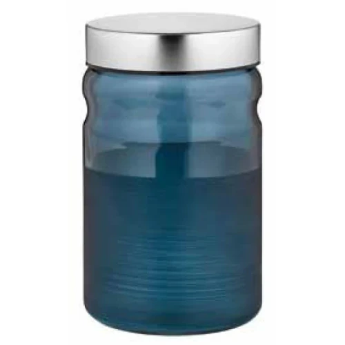 Стъклен буркан с метална капачка син