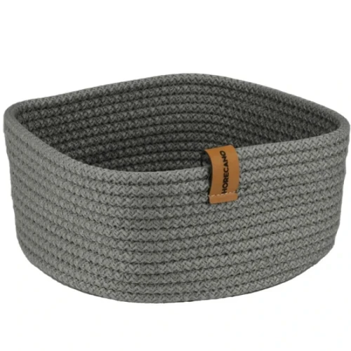 Плетен панер квадратен 19x19xh7см антрацит