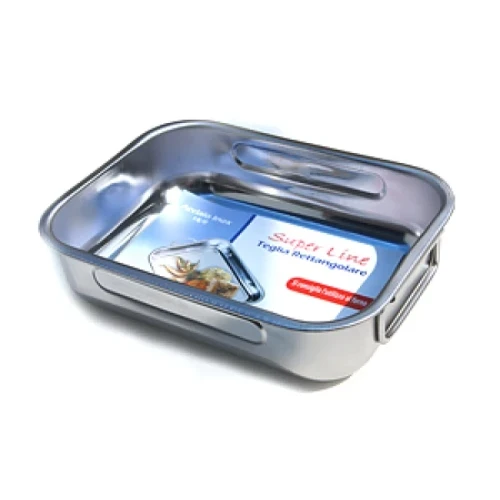 Иноксова тава правоъгълна дълбока