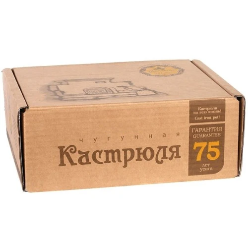 Чугунена тенджера със стъклен капак - 5л