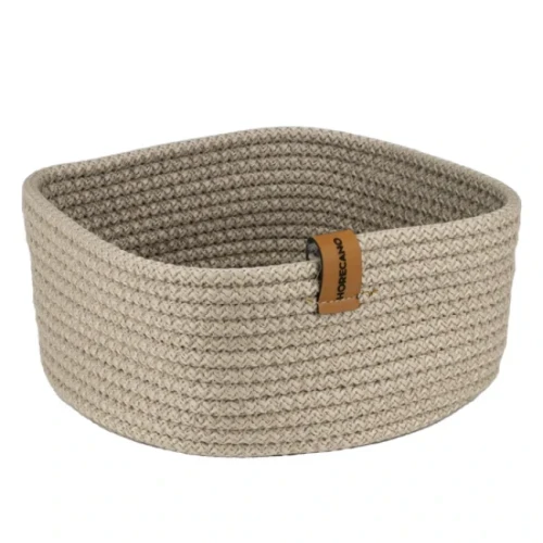 Плетен панер квадратен 19x19xh7см антрацит