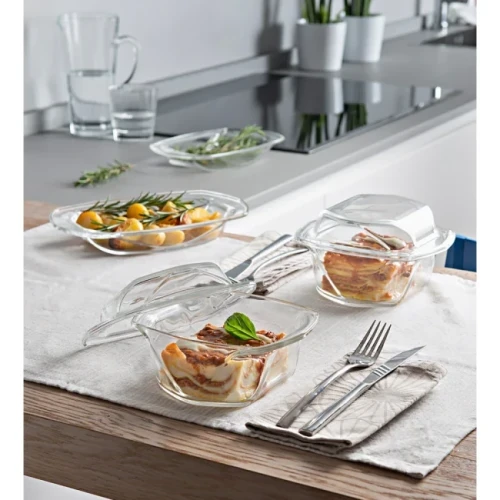 Тенджера от огнеупорно стъкло правоъгълна